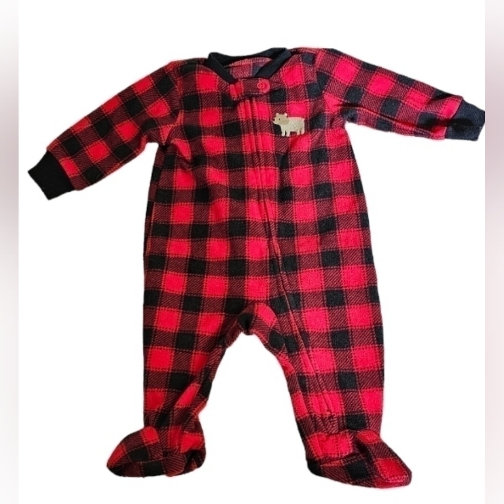 Simple Joys by Carter’s Buffalo Plaid Fleece Footie 0–3M